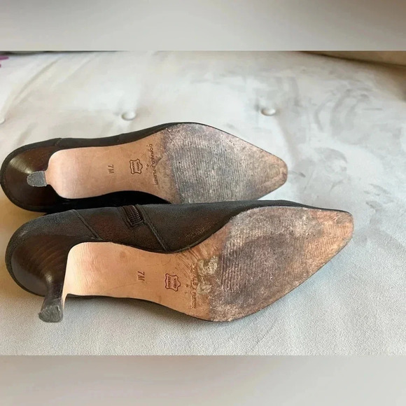 Donald J Pliner LONGA metallic bronze booties - Sz 7 Med - Picture 3 of 7